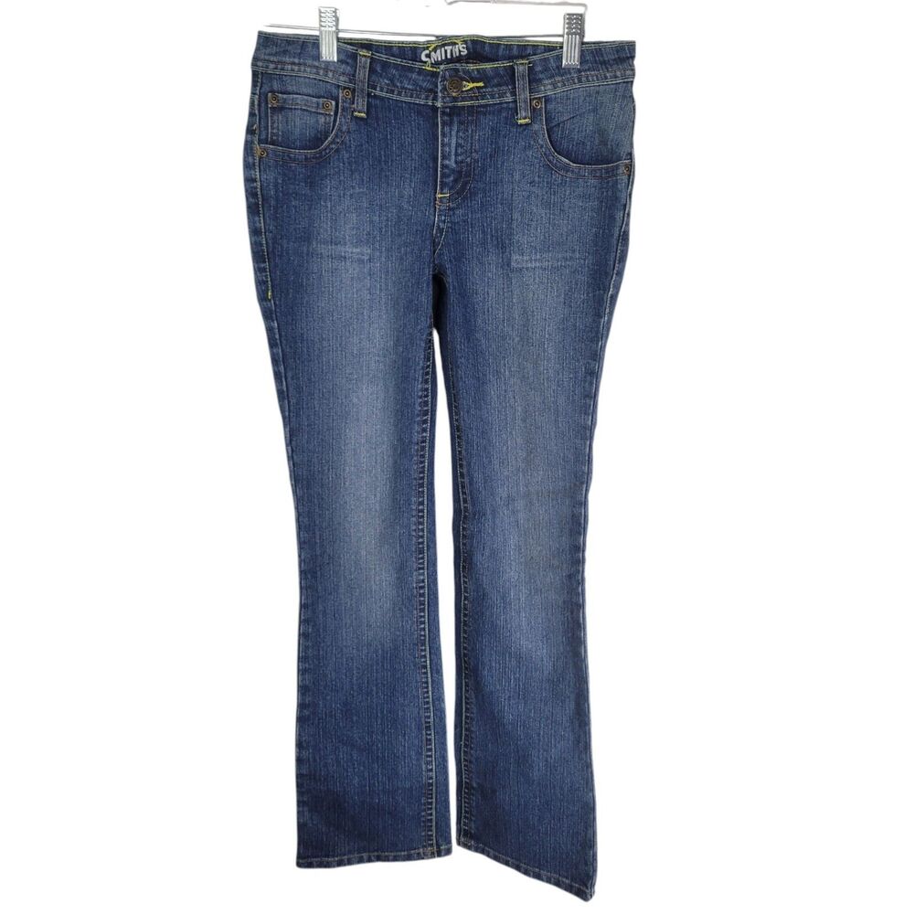 Smith's Womens Size 7 Blue Solid Boot Cut Jeans